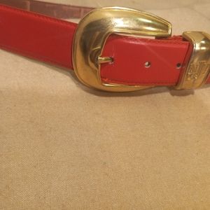 Jones New York brand, red leather belt, size L